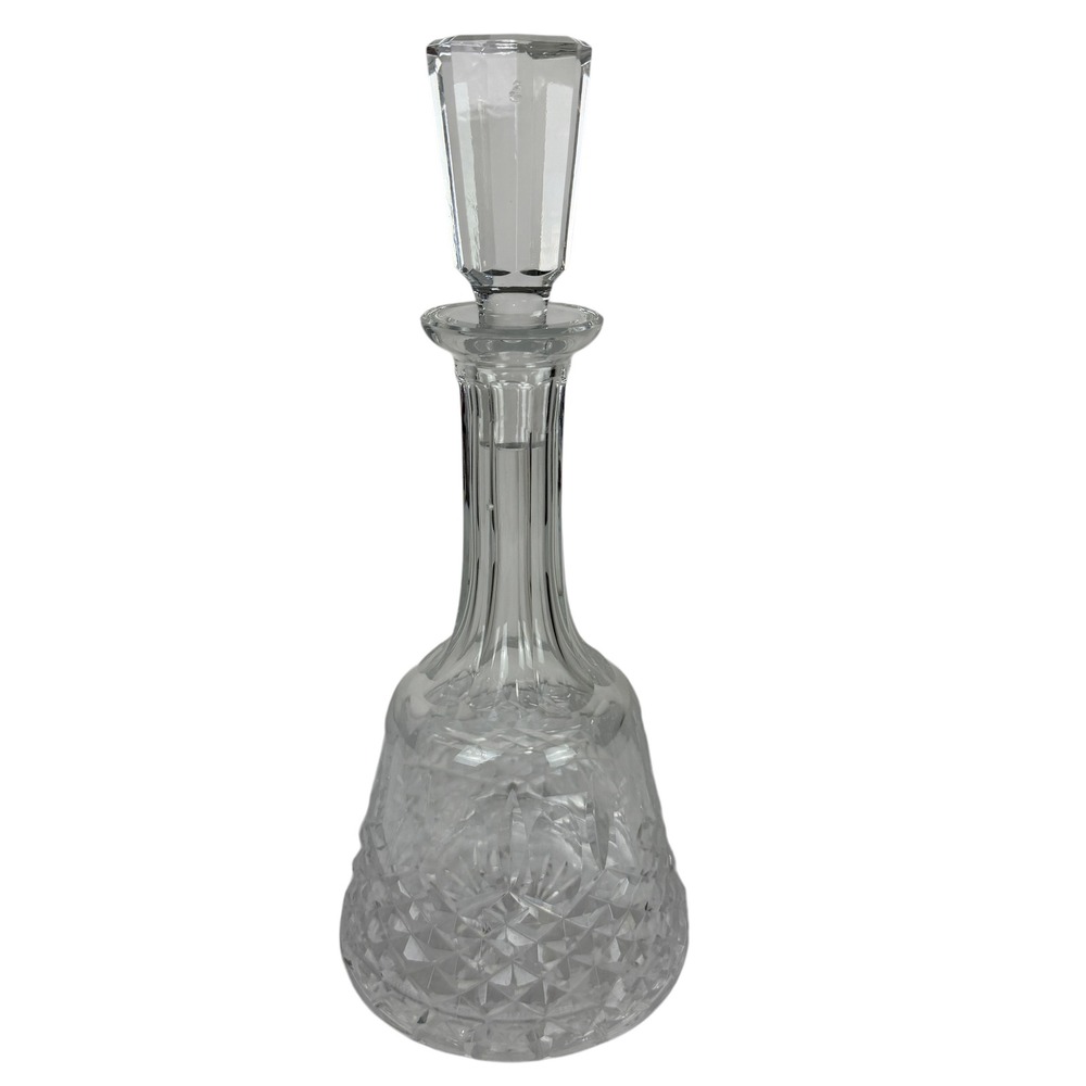 Waterford Lismore Crystal Decanter with Stopper Clear Cut Glass 12 Inch Irish